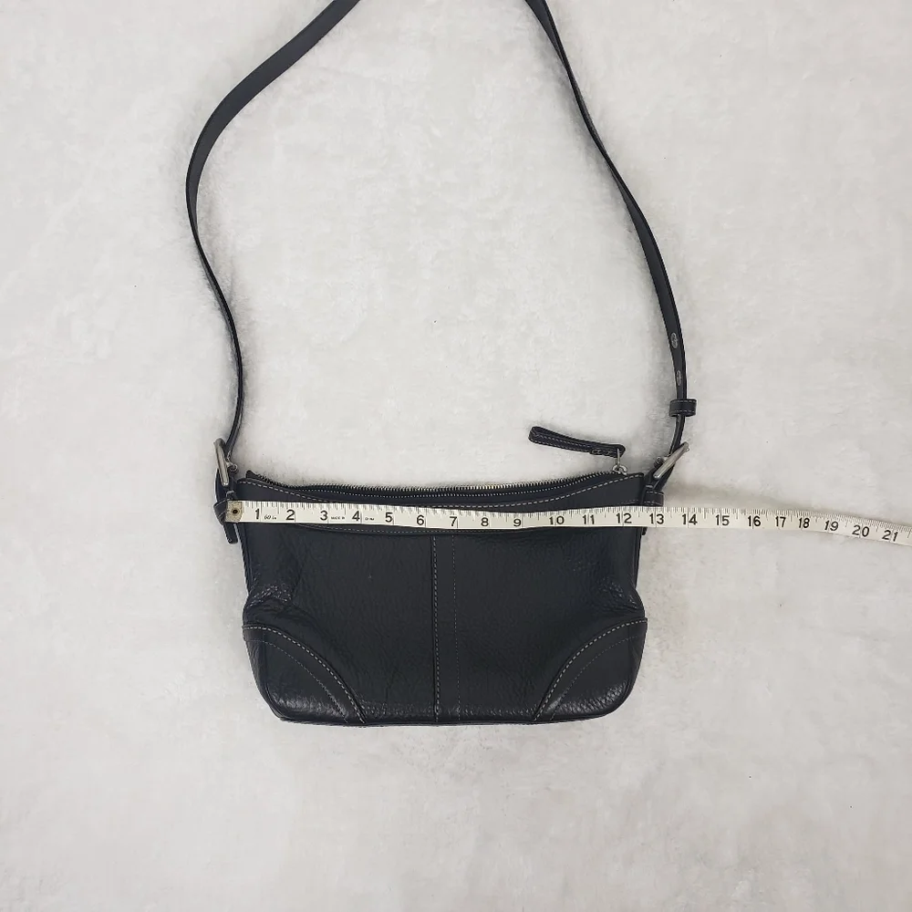Coach Black Pebbled Leather Mini Crossbody Bag